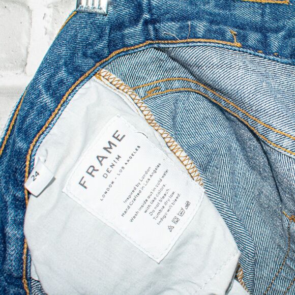 FRAME Denim Rigid Re-release Le Original Jeans Front Split Boot Size 24 - Picture 6 of 11